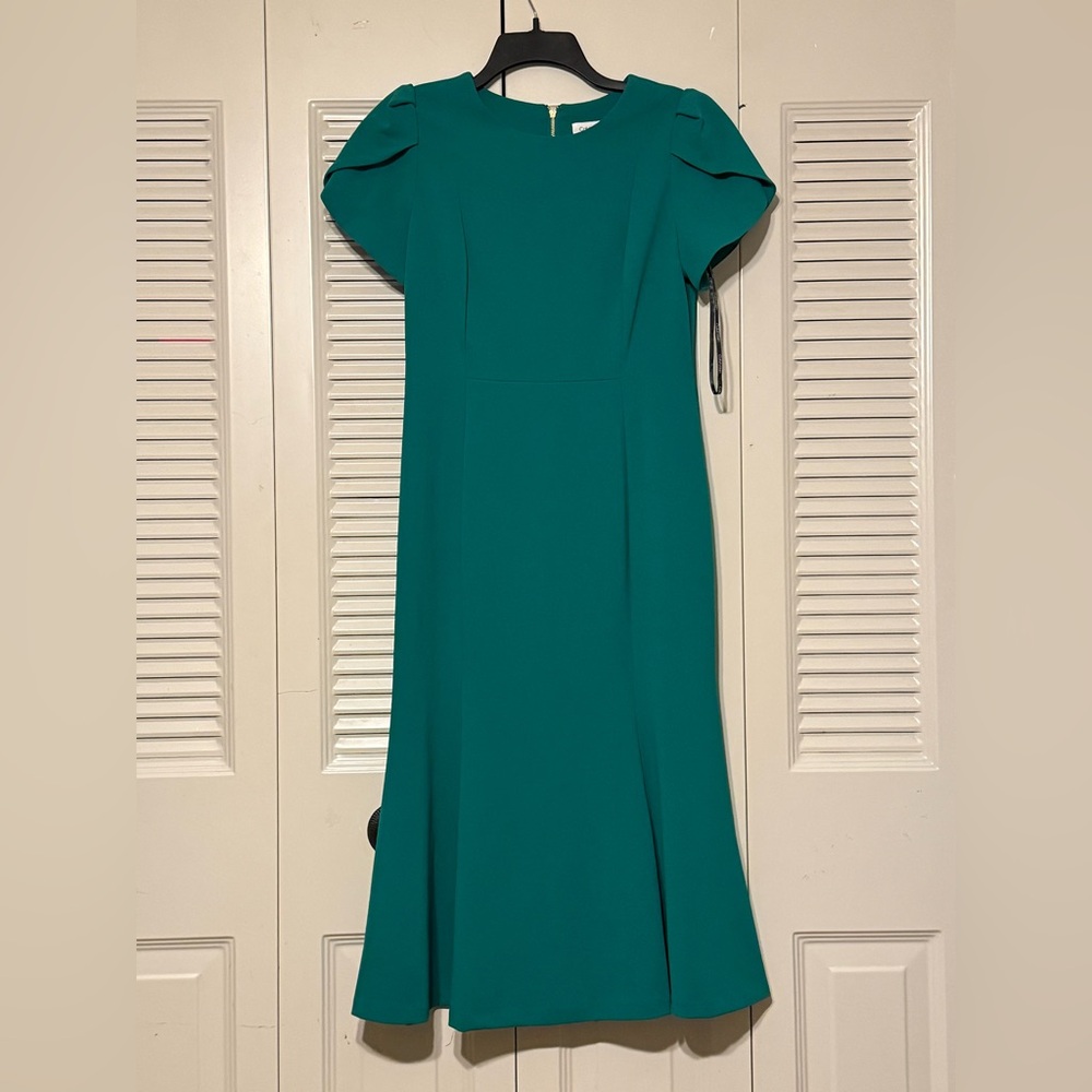 Calvin Klein Teal Long Sleeve Dress